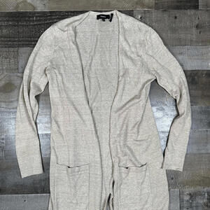 Theory Women's Size Small Gray Long Sleeve Open Front Cardigan Sweater